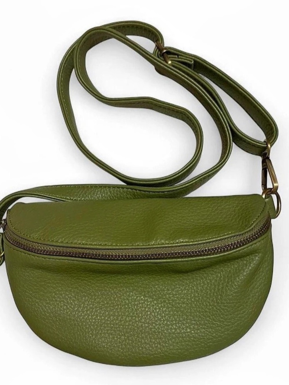 Olive Green with vintage vibe Floral interior Crossbody Bag Like New